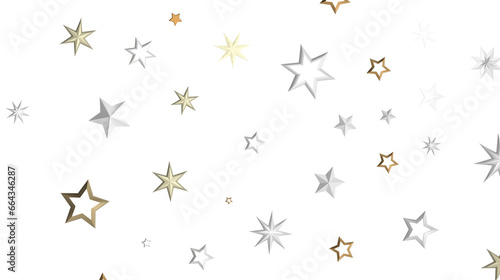 XMAS Stars - Holiday golden decoration  glitter frame isolated -