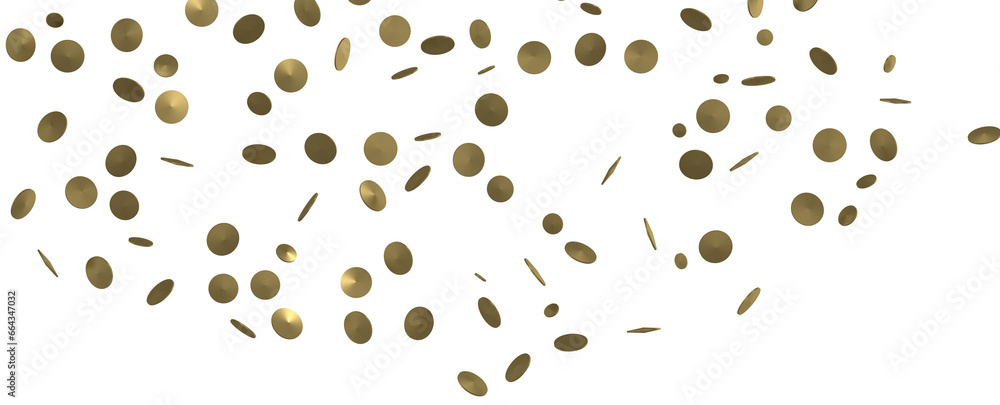 Gold confetti background, isolated on transparent background Gold confetti background, isolated on transparent background