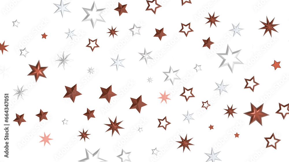 Twinkling Christmas Trail: Exquisite 3D Illustration of Falling Festive Starry Traces