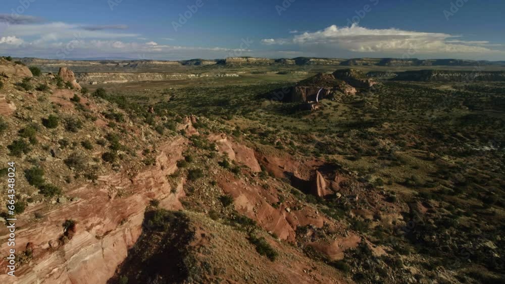 Red, Rocky Desert With Paraglider - Drone Shot Red, Rocky Desert With Paraglider - Drone Shot