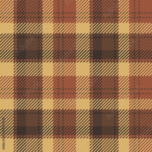 Check plaid tartan of background textile fabric with a seamless texture vector pattern.