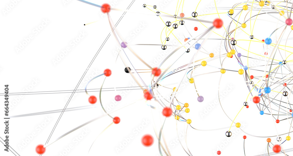 Connecting lines and dots.Big data visualization Connecting lines and dots.Big data visualization