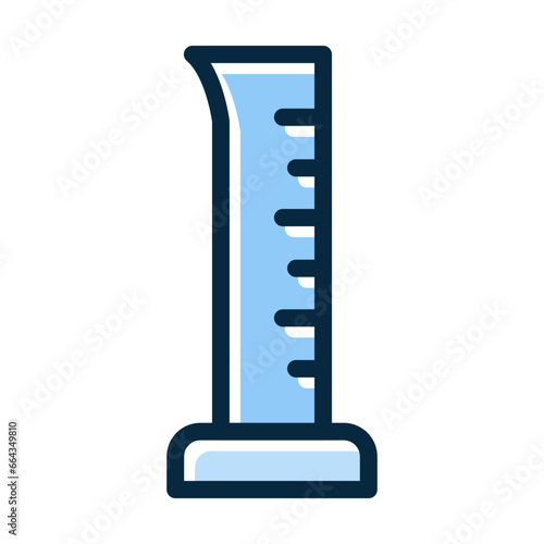 Graduated Cylinder Vector Thick Line Filled Dark Colors