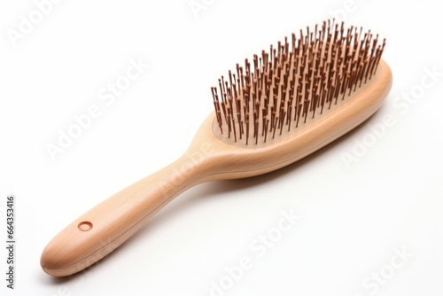 Hairbrush fashion tool isolated on white background. Single object care person. Generate Ai