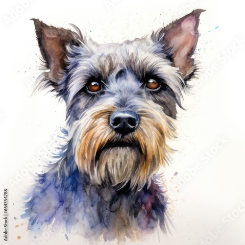 Cute terrier watercolor illustration