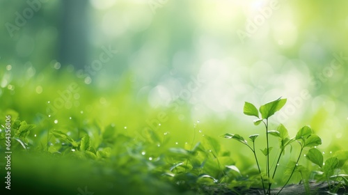 The backdrop of lush greenery is softly focused in this blurred nature background.