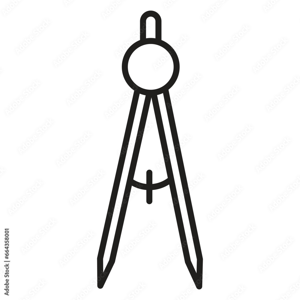 Drawing compass icon vector on trendy style for design and print Drawing compass icon vector on trendy style for design and print