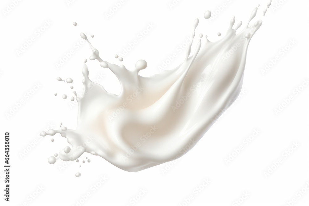 milk splash isolated on a white background, liquid splash.