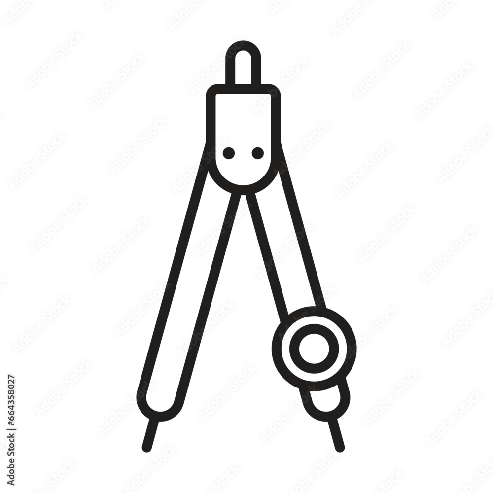 Drawing compass icon vector on trendy style for design and print Drawing compass icon vector on trendy style for design and print