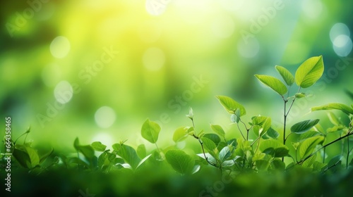 The backdrop of lush greenery is softly focused in this blurred nature background. © rorozoa