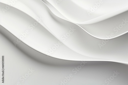 Curved Lines and Shadows on Abstract White Background