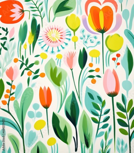 Wallpaper Mural Colorful floral background Torontodigital.ca