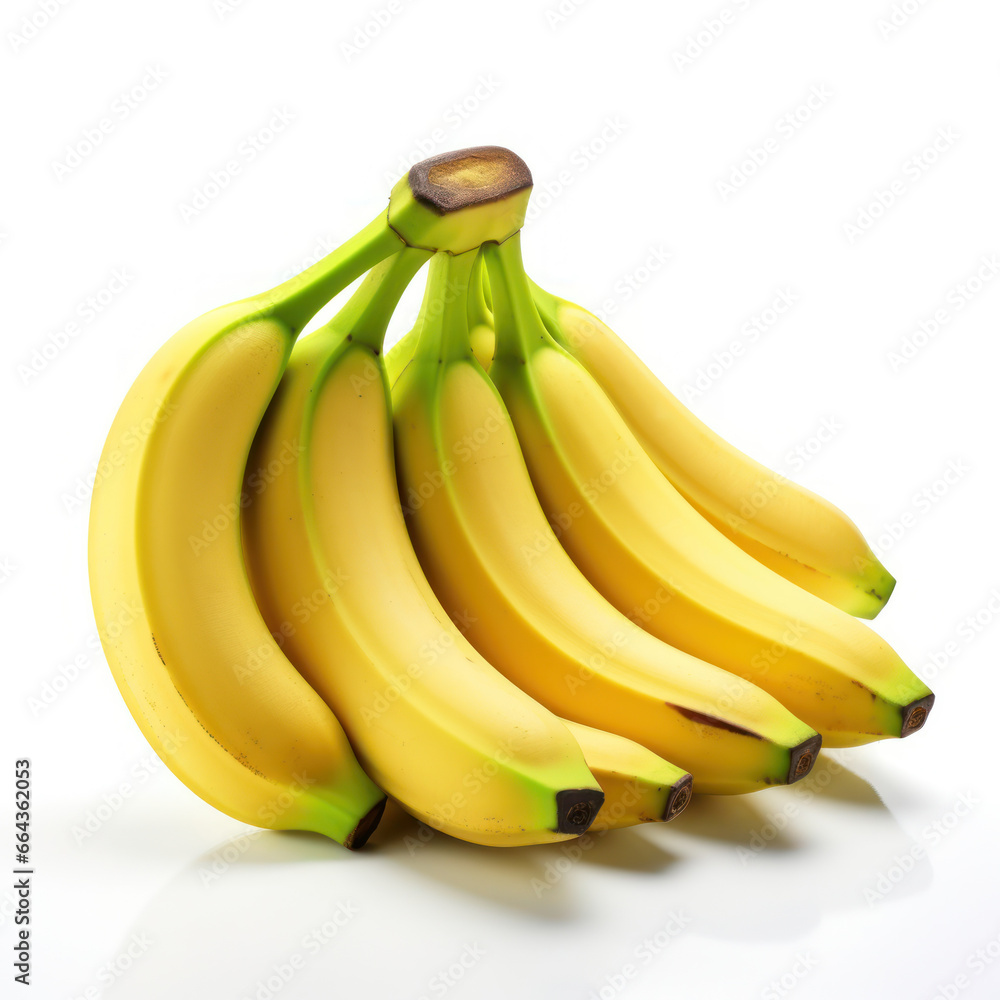 Banana Studio Shot Isolated on Clear Background, Food Photography, Generative AI