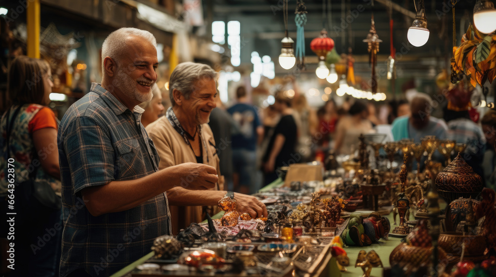 Bustling inclusive market: crafts and cheerful conversations. Bustling inclusive market: crafts and cheerful conversations.