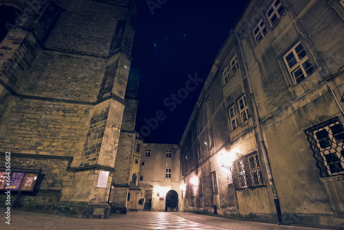 Church of the Assumption of the Blessed Virgin Mary in Klodzko, Poland. Night Town © tillottama
