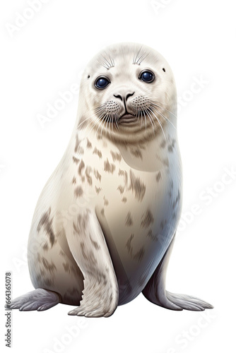 illustration of a Harp Seal or sea lion isolated on white background © LightoLife
