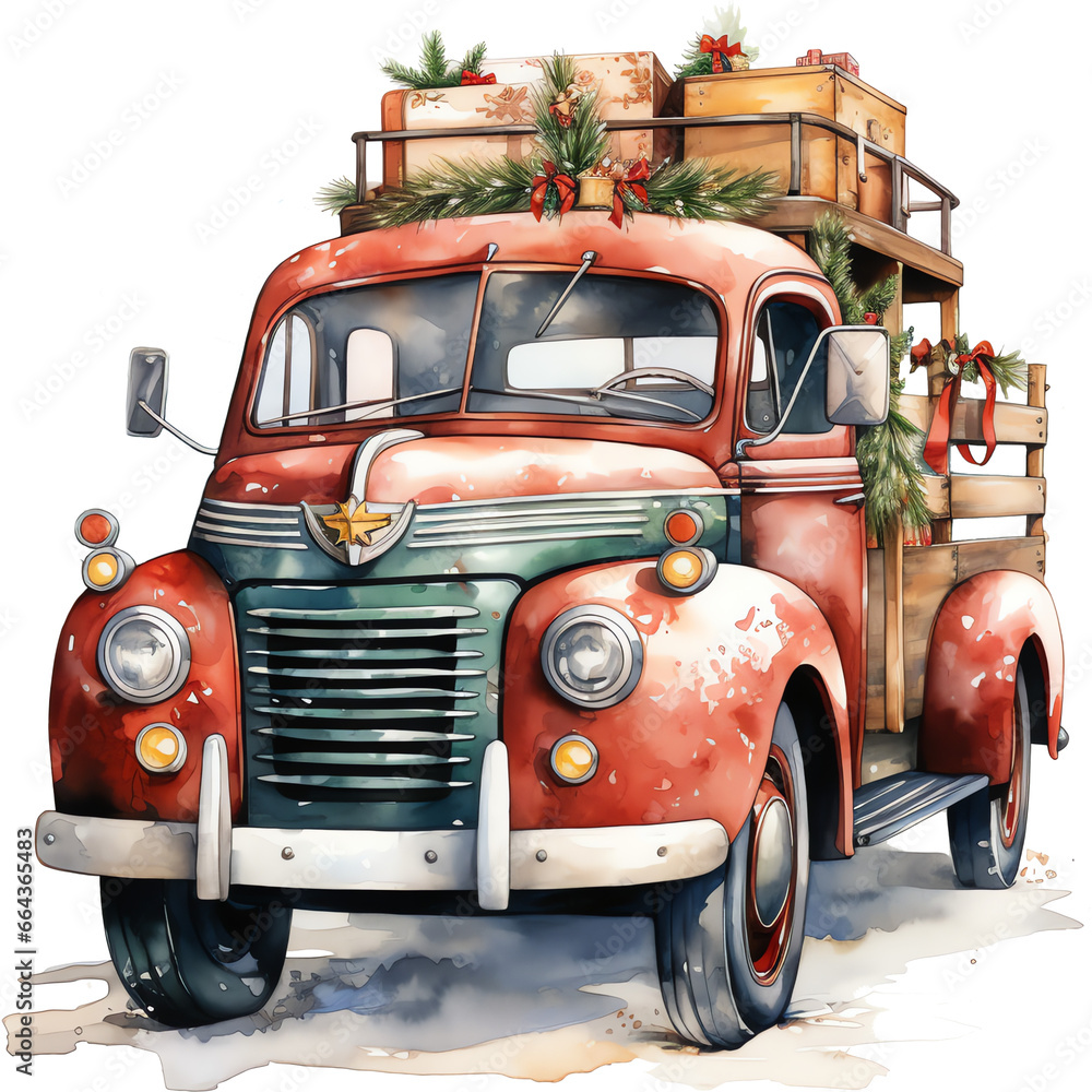 Christmas vintage truck