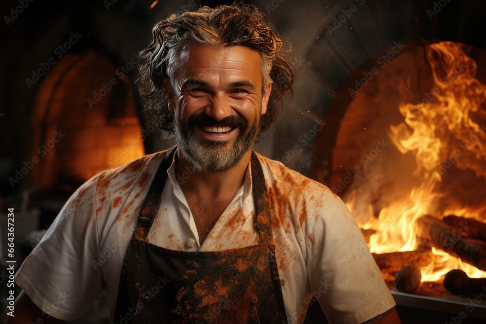 A professional baker bakes beautiful bread A professional baker bakes beautiful bread