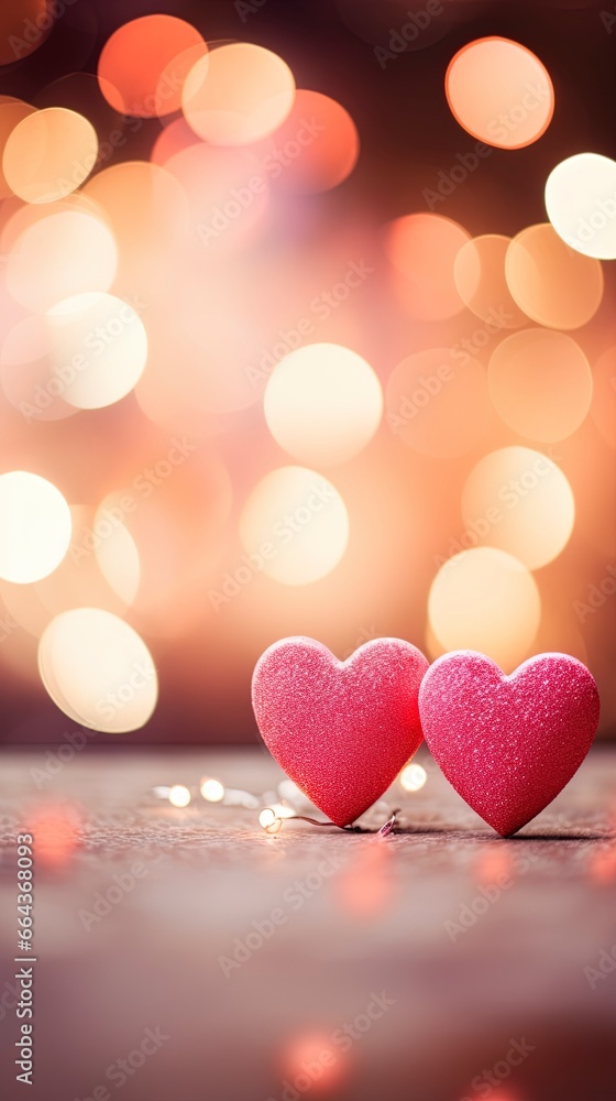 out of focus blurred red valentine day background with hearts and bokeh with room for text copy. out of focus blurred red valentine day background with hearts and bokeh with room for text copy.