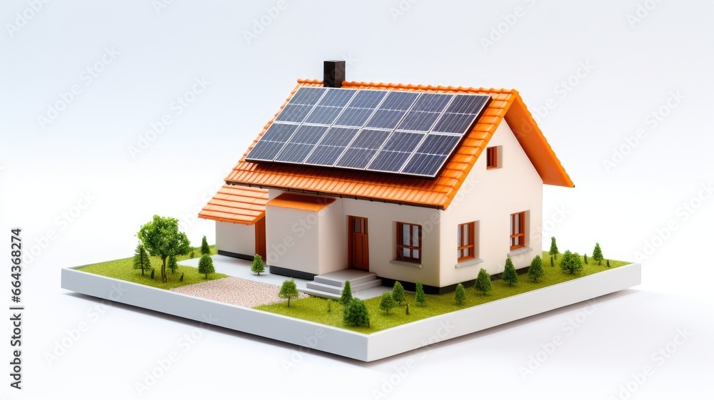 a hand holding a small model house with prominent solar panels installed on its roof, highlighting the role of renewable energy in eco-friendly living. a hand holding a small model house with prominent solar panels installed on its roof, highlighting the role of renewable energy in eco-friendly living.