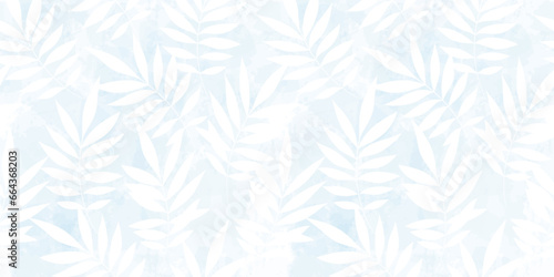 Leaves Pattern. Watercolor leaves seamless vector background, jungle print textured