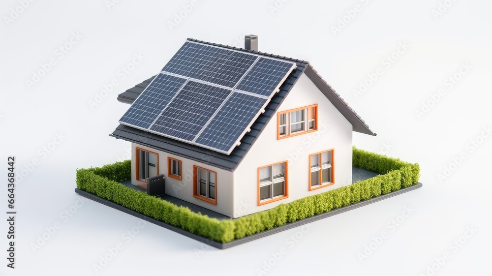 a hand holding a small model house with prominent solar panels installed on its roof, highlighting the role of renewable energy in eco-friendly living. a hand holding a small model house with prominent solar panels installed on its roof, highlighting the role of renewable energy in eco-friendly living.