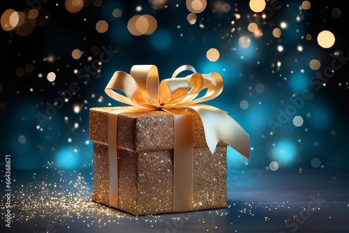 Happy New Year and Christmas Greeting Cards and Gift Boxes. Holidays background