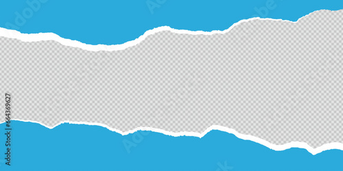 Transparent background skyblue torn paper with ripped cut effect blank empty banner design vector file