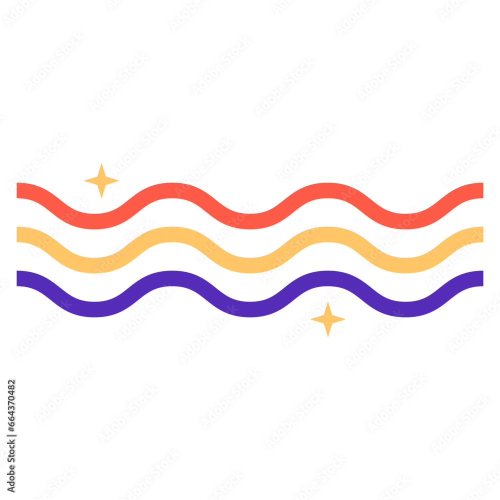 Obraz premium Retro Groovy Waves