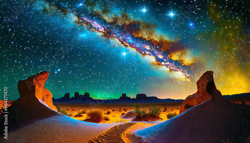 Desert landscape with space