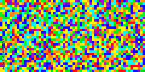 Abstract seamless mosaic pixel art pattern. Vivid multicolor background. Vector illustration