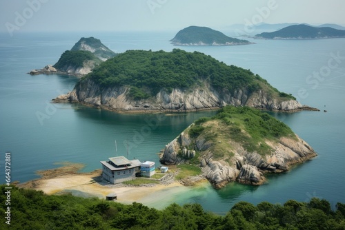 A picturesque island in Jindo, South Korea. Generative AI photo