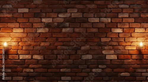 An lit brick wall with an old light texture serves as the background. Bricks  rounded corners and a light shadow provide volume.