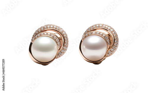 Timeless Pearl Elegance Earrings on Transparent Background