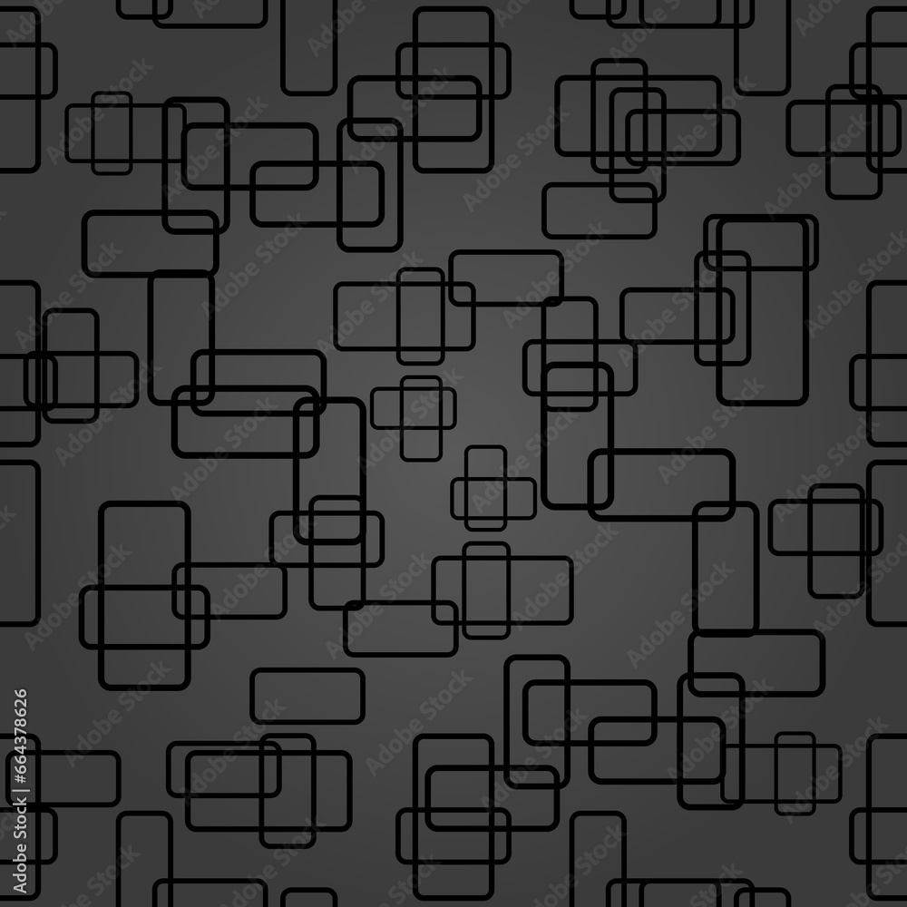 Seamless background with random black rectangles. Abstract ornament. Dotted abstract pattern