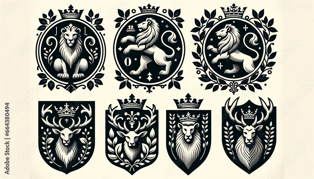 Medieval-Inspired Coat of Arms Icon Collection Medieval-Inspired Coat of Arms Icon Collection