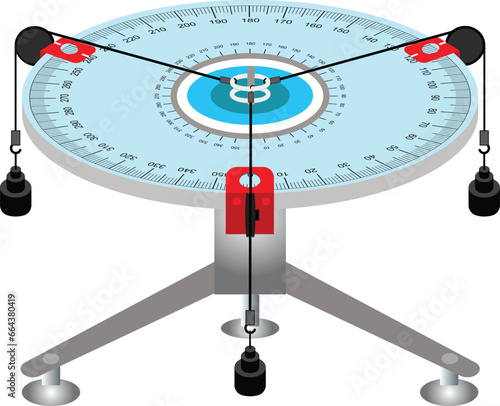 Force Table Engineering Equipment. Vector Illustration.
