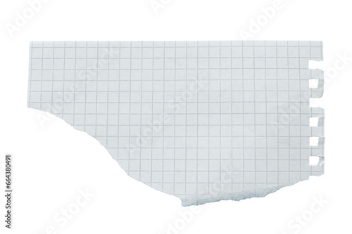 close up of a white ripped piece of ragged checkered paper background with copyspace. torn paper transparent png