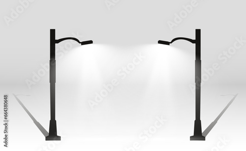 Lantern on the background. Bright modern street lamp. vector illustration. Beautiful light from a street lamp.	
