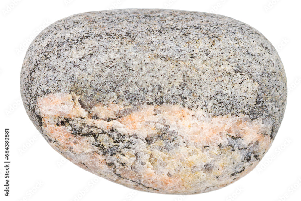 Top view of single gray pebble Top view of single gray pebble