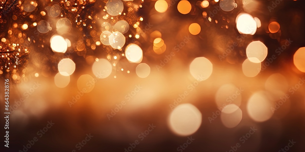 Christmas background with out of focus bokeh blur and room for copy text.