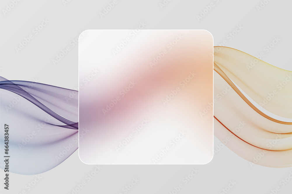 Light background with a rectangular plate of glass morphism in the ...