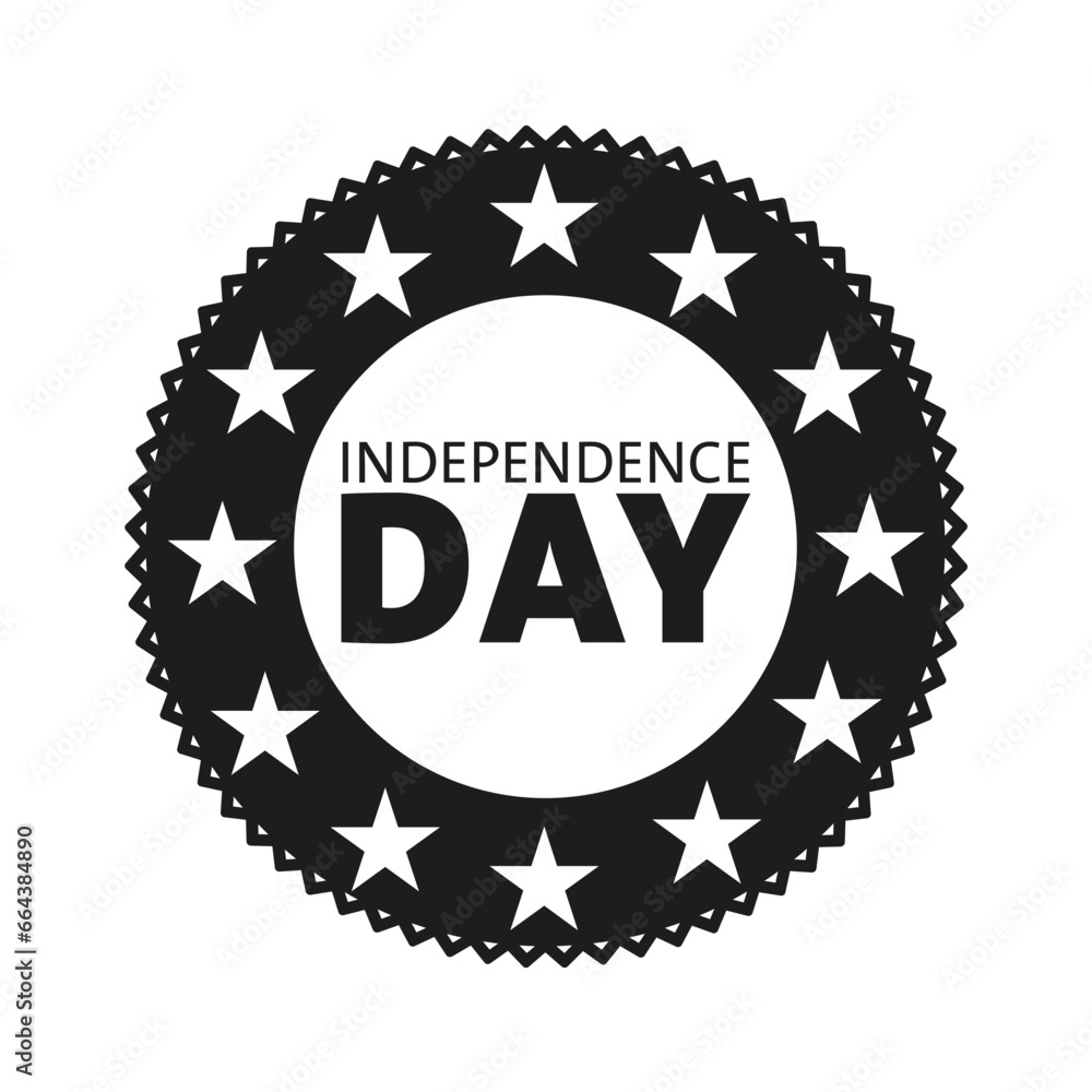 4th July icon badge. USA Independence Day.