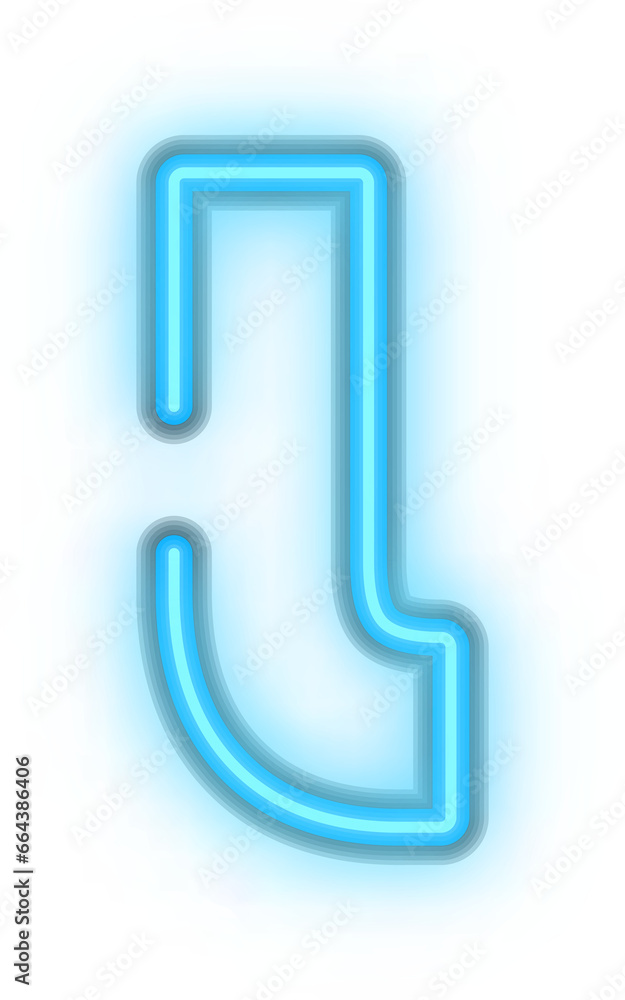 Blue neon light effect uppercase alphabet L Blue neon light effect uppercase alphabet L