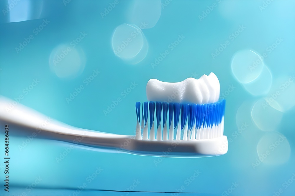 Dental Care: Toothbrush on blue background. Dental Care: Toothbrush on blue background.