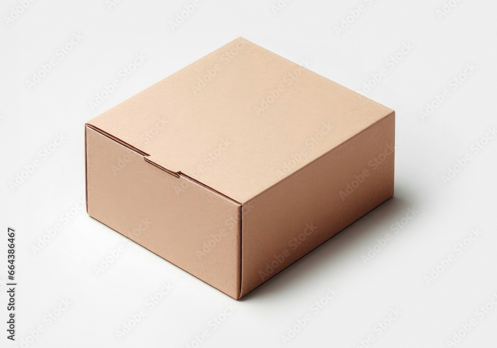 Cardboard box template isolated on white background. AI generative Cardboard box template isolated on white background. AI generative