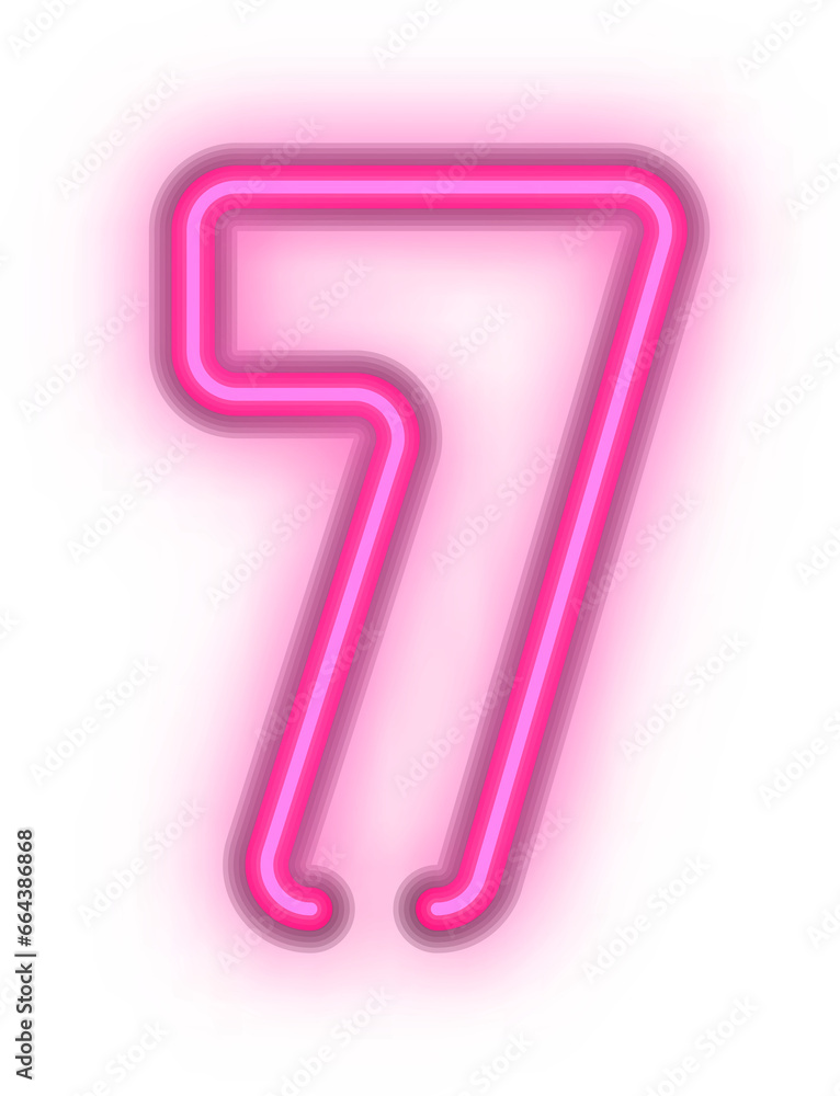 Pink neon light effect number typography design Pink neon light effect number typography design
