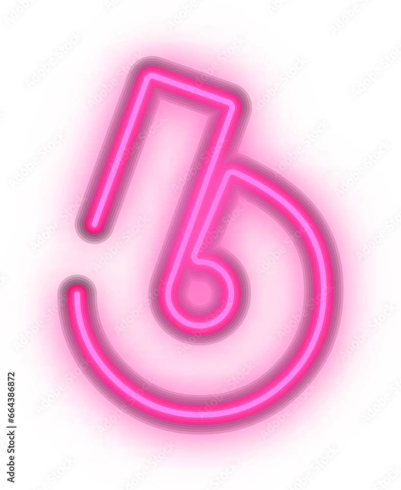 Pink neon light effect number typography design Pink neon light effect number typography design