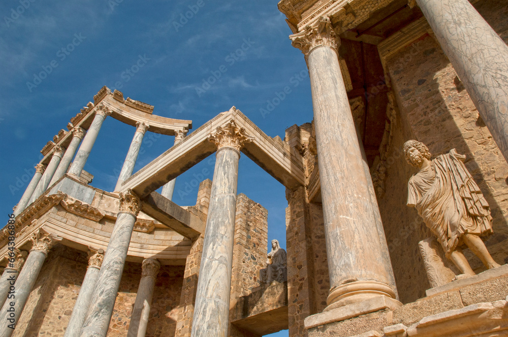 Obraz premium The Mérida roman theatre in Badajoz, Spain