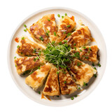 Top view Lo Bak Go Turnip Cake on a transparent background.